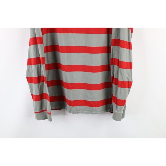 Vintage 90s FILA Mens Small Faded Spell Out Striped Long Sleeve Rugby Polo Shirt - Picture 3 of 7